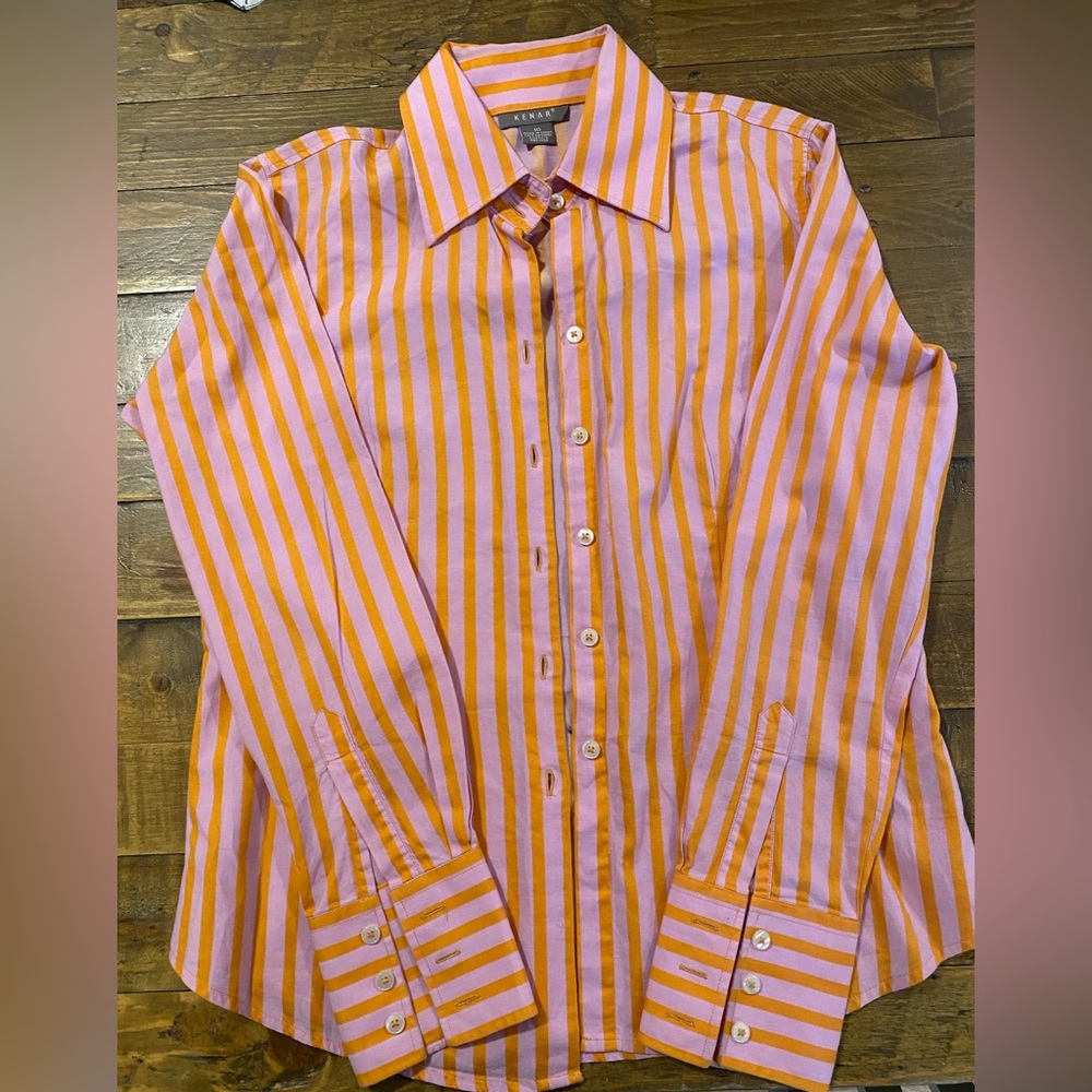 Striped Orange and Pink Men's Shirt